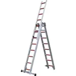 Aluminium ladders, A type, 3 parts, h-8,69m